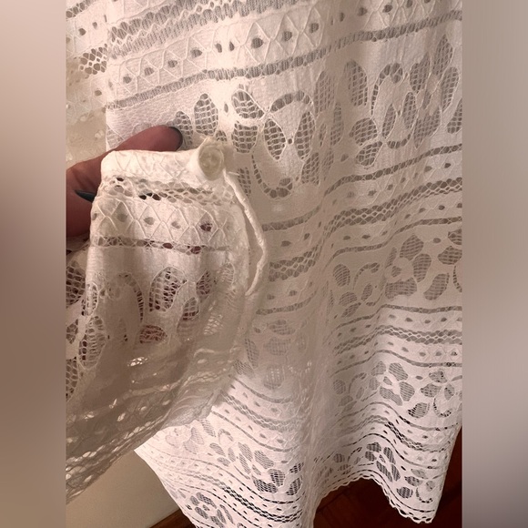 NWT Sandro Paris Hamia Lace Top Blouse Size 3 White - Picture 8 of 12